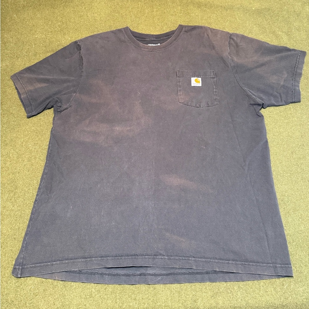 Carhartt T Shirt Mens Loose Fit XL Black Cotton Blend Short Sleeve Chest Pocket